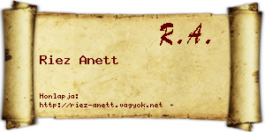Riez Anett névjegykártya